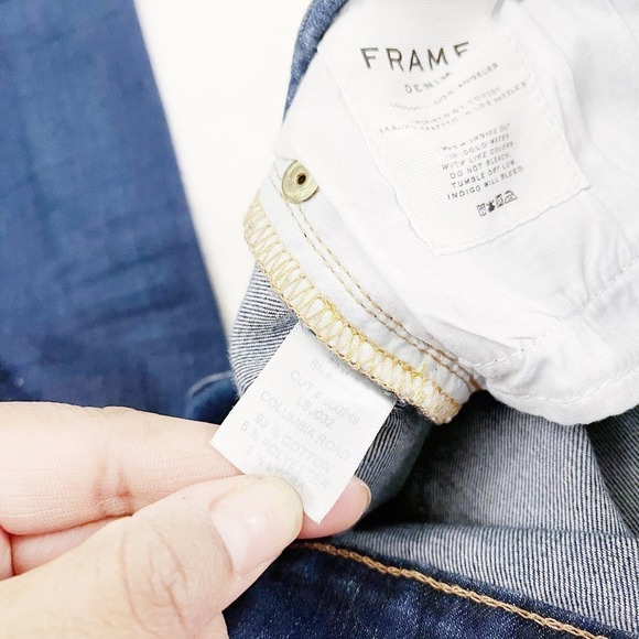 Frame Le skinny de Jeanne Crop Med Wash Jeans SZ26 (Dark Wash) - Picture 4 of 9